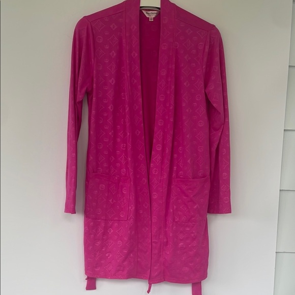 Juicy Couture Pink Robe Blinged Out Back Size Small - Picture 1 of 16